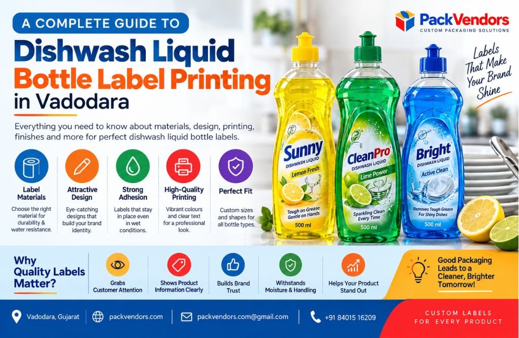 A Complete Guide to Dishwash Liquid Bottle Label Printing in Vadodara