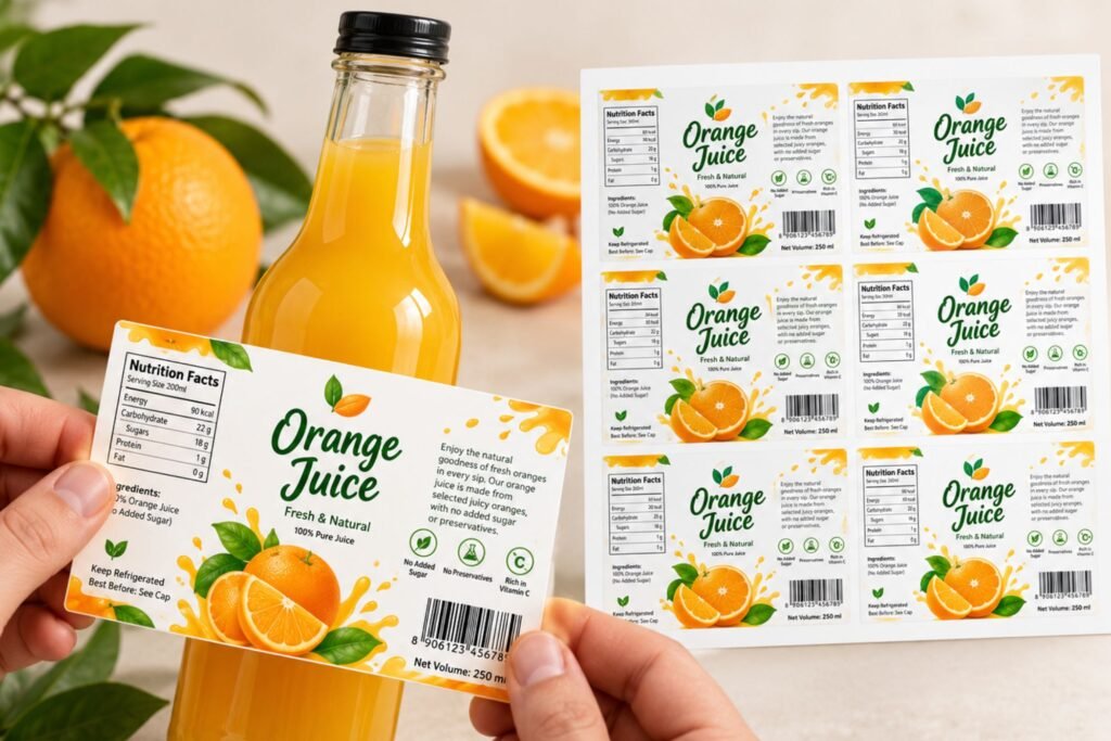 Fresh Orange Juice Label