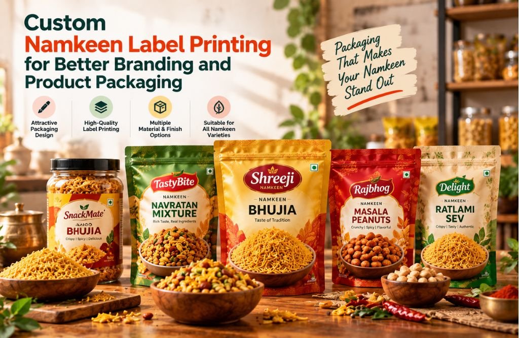 Custom Namkeen Label Printing for Better Branding and Product Packaging